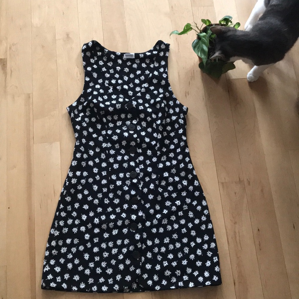 Black and white flowered dress